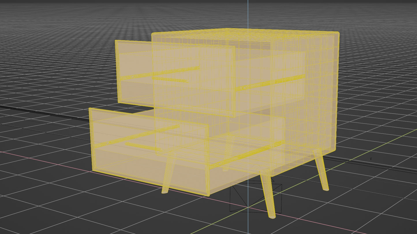 Realistic Bedside Nightstand