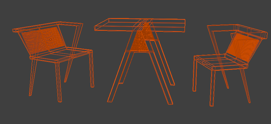 Space Saver Decorative Wood Table and Two Chairs