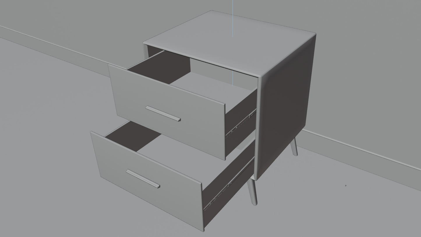Realistic Bedside Nightstand