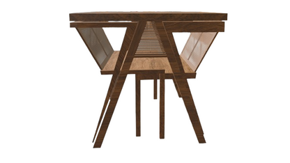 Space Saver Decorative Wood Table and Two Chairs