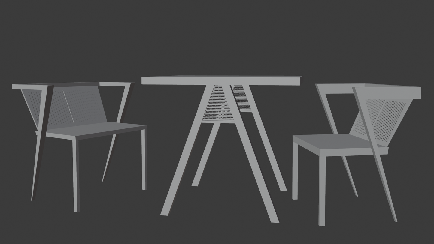 Space Saver Decorative Wood Table and Two Chairs